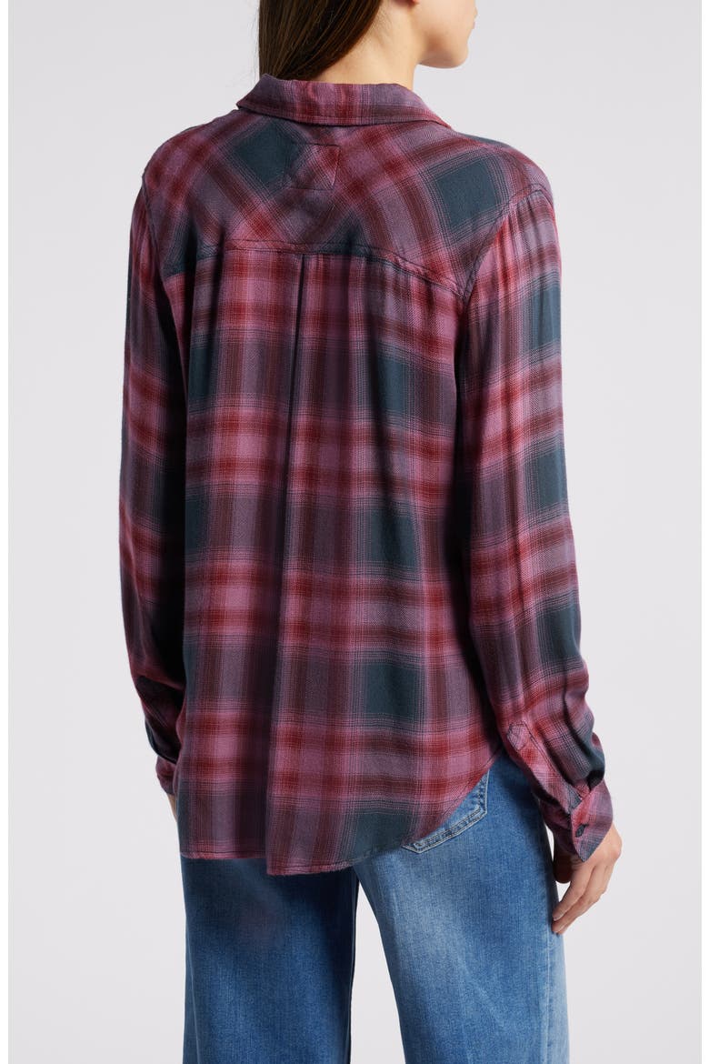 Hunter Plaid Button-Up Shirt, Alternate, color, DUSTY MAUVE EVERGREEN