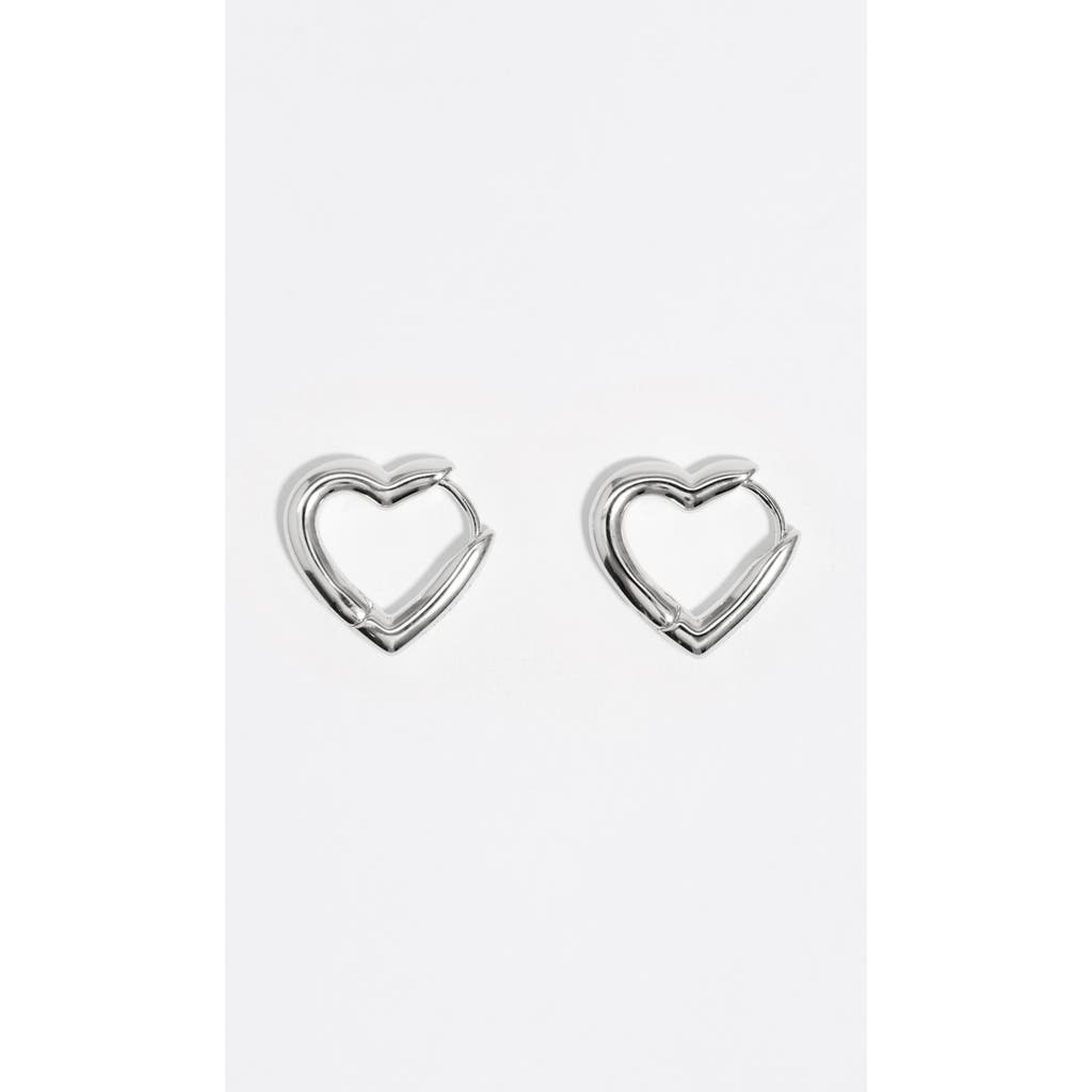 Bimba Y Lola Tall Heart Hoop Earrings In Silver