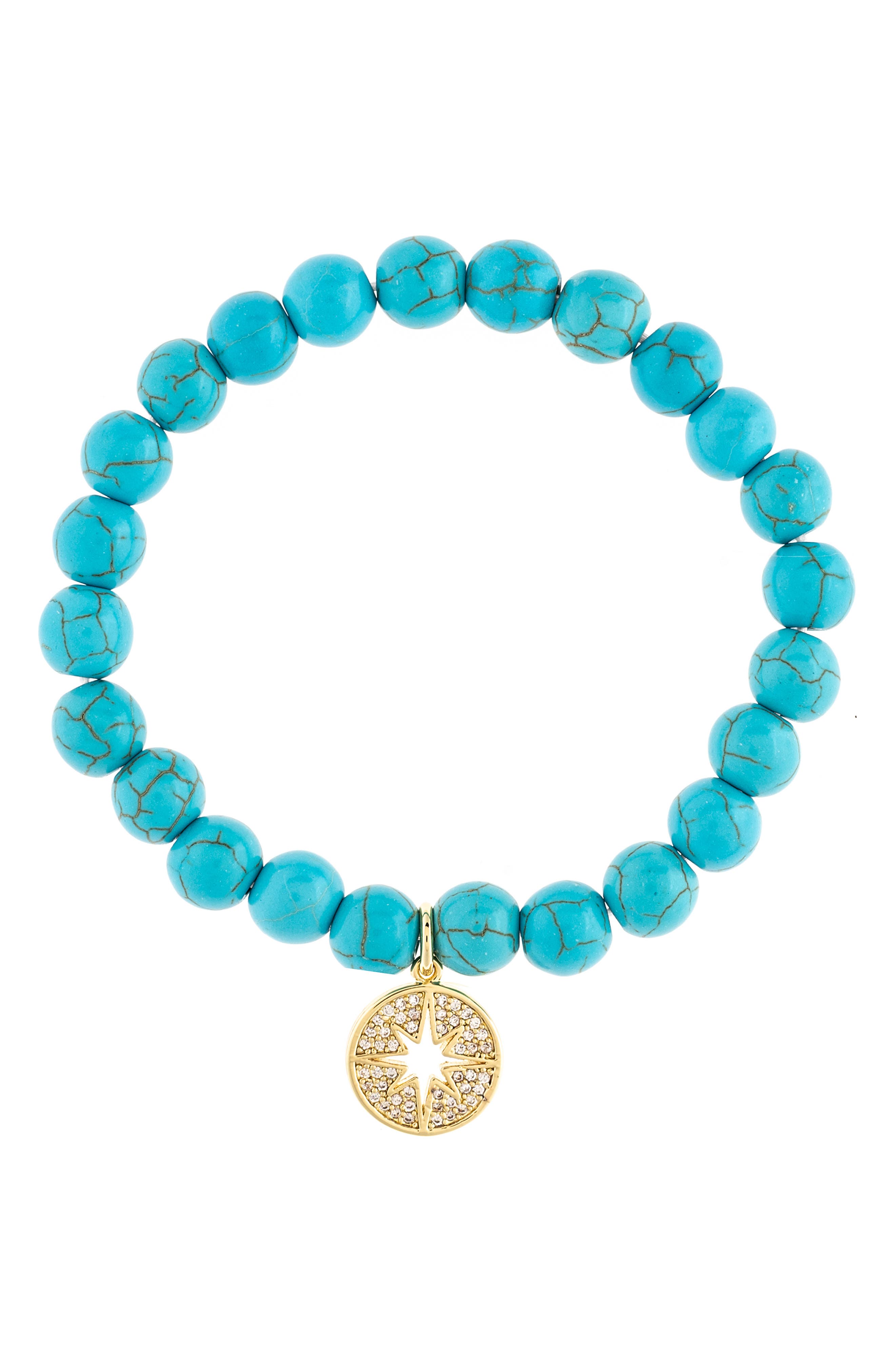 RIVKA FRIEDMAN Turquoise & Cubic Zirconia Beaded Bracelet