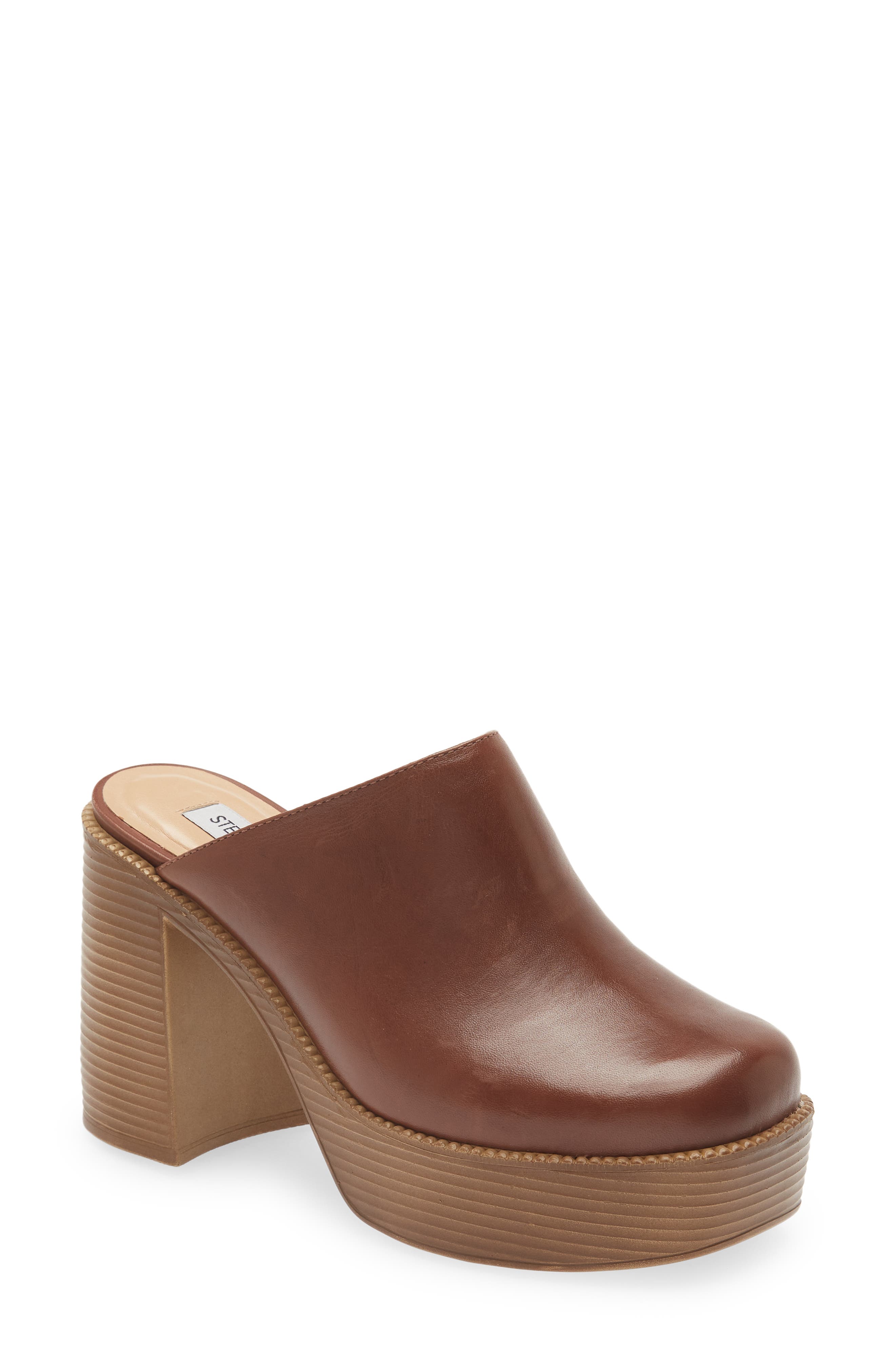 Bowe Platform Mule, Main, color, BROWN LEATHER