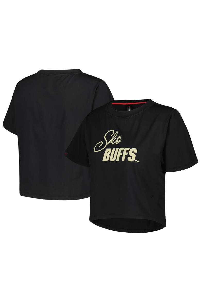 Women's Black Colorado Buffaloes Milky Silk Cropped T-Shirt, Main, color, Black