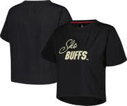 KADYLUXE Women's Black Colorado Buffaloes Milky Silk Cropped T-Shirt
