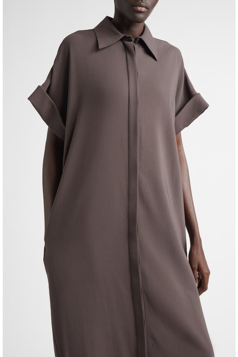 The Emory Stretch Cotton Blend Shirtdress, Alternate, color, TRUFFLE