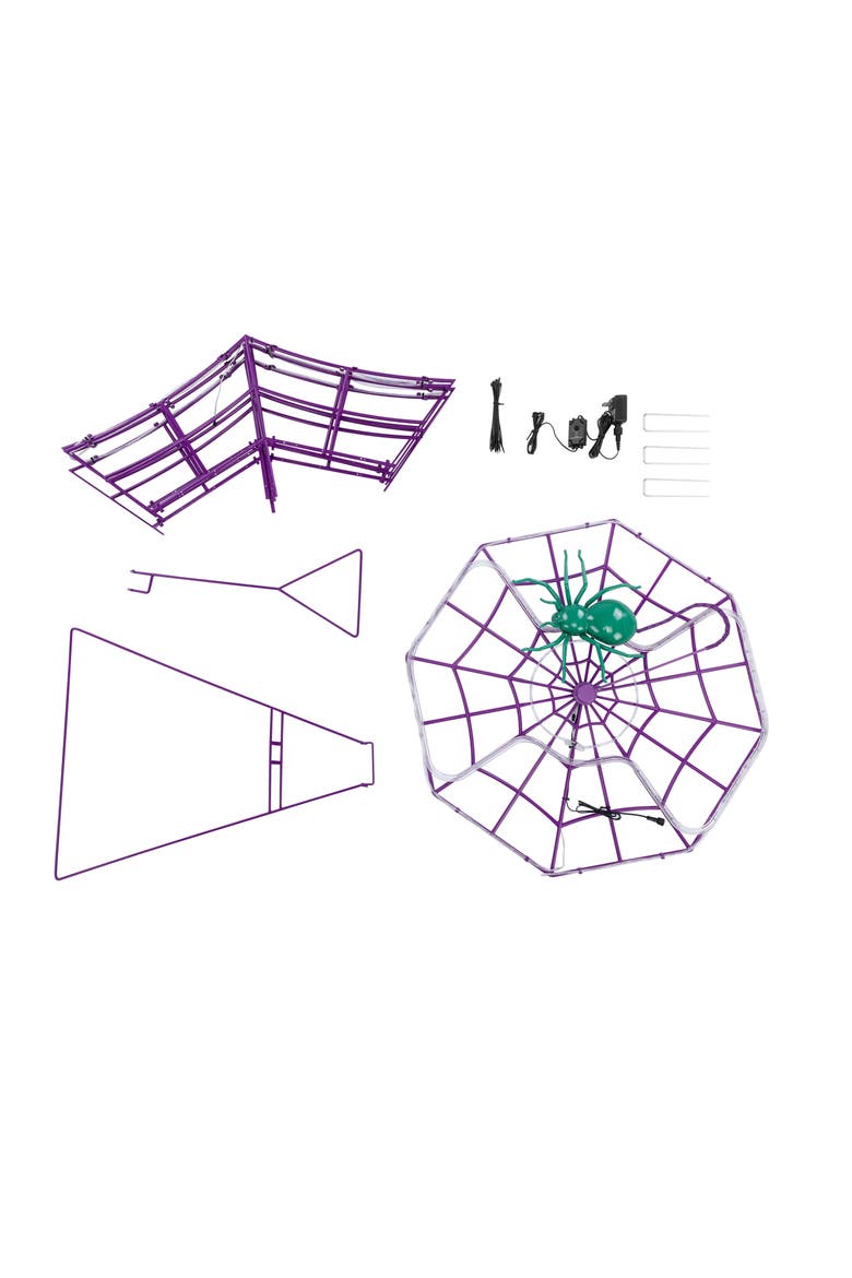 4 ft. Outdoor Animated Spider Web - Purple Web, Alternate, color, Purple