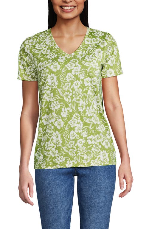 Lands' End Relaxed Supima Cotton V-neck T-shirt In Green
