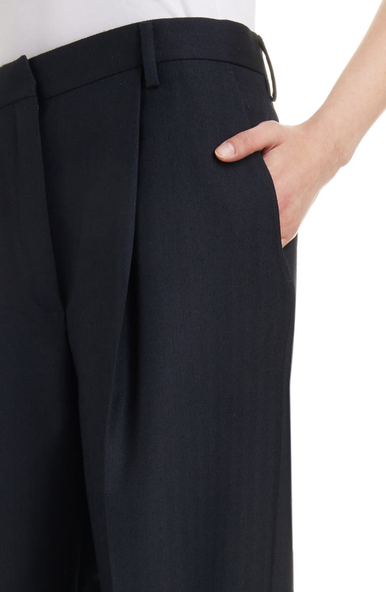 Dries Van Noten Porter Herringbone Wool Wide Leg Pants, Alternate, color, 