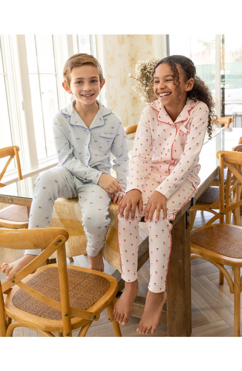 MiniMoi Kid
s Row Your Boat Gently Pointelle Pajama Set, Alternate, color, Blue