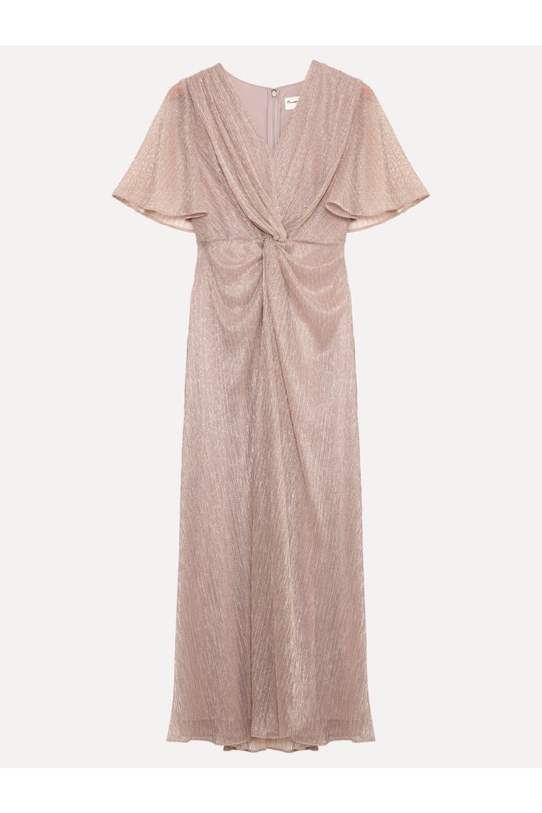 Dorinda Metallic Twist Front Maxi Dress, Alternate, color, Metallic