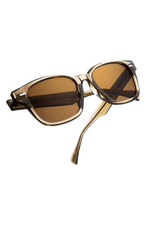 Raen Carby 53mm Polarized Round Sunglasses In Ghost/vibrant Brown Polarized