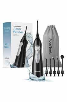 AQUASONIC Aqua Flosser Cordless Rechargeable Water Flosser in Black