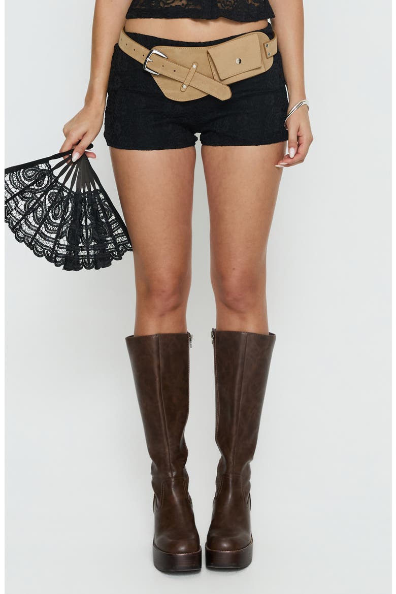 Daveney Lace Micro Shorts, Main, color, BLACK