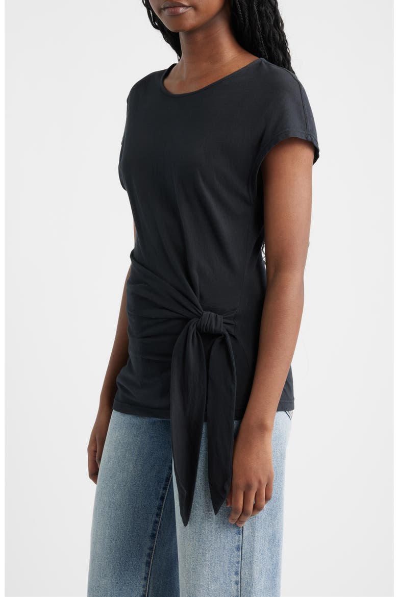 Gabbie Side Cotton Top, Alternate, color, BLACK