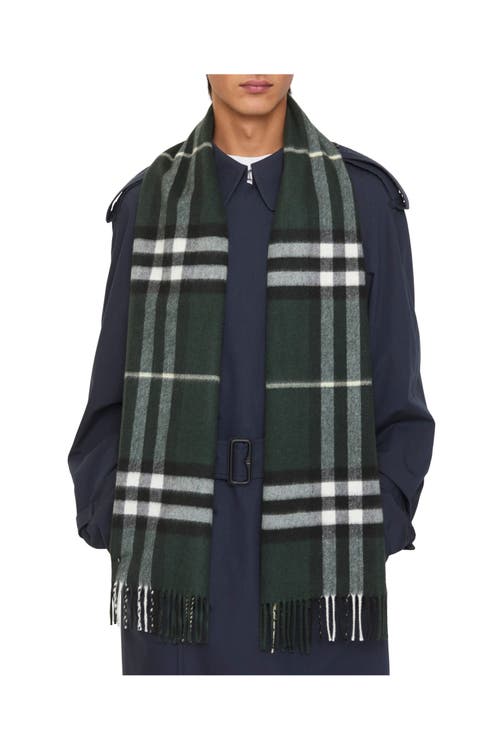 Burberry Check Cashmere Scarf In Green