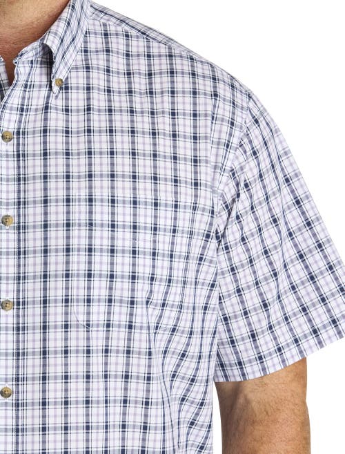 Harbor Bay By Dxl Big & Tall Easy-care Medium Plaid Sport Shirt In Multi