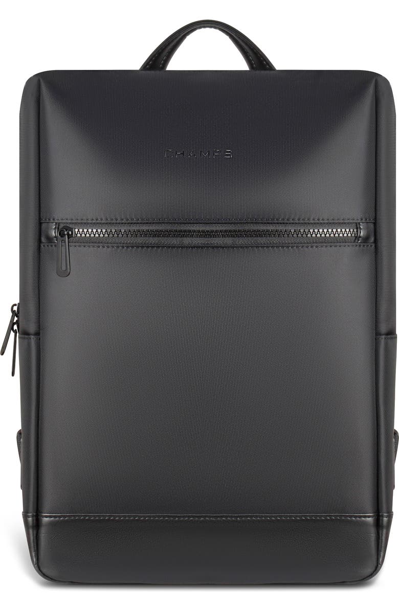 CHAMPS Onyx Modern Waterproof Backpack, Main, color, Black