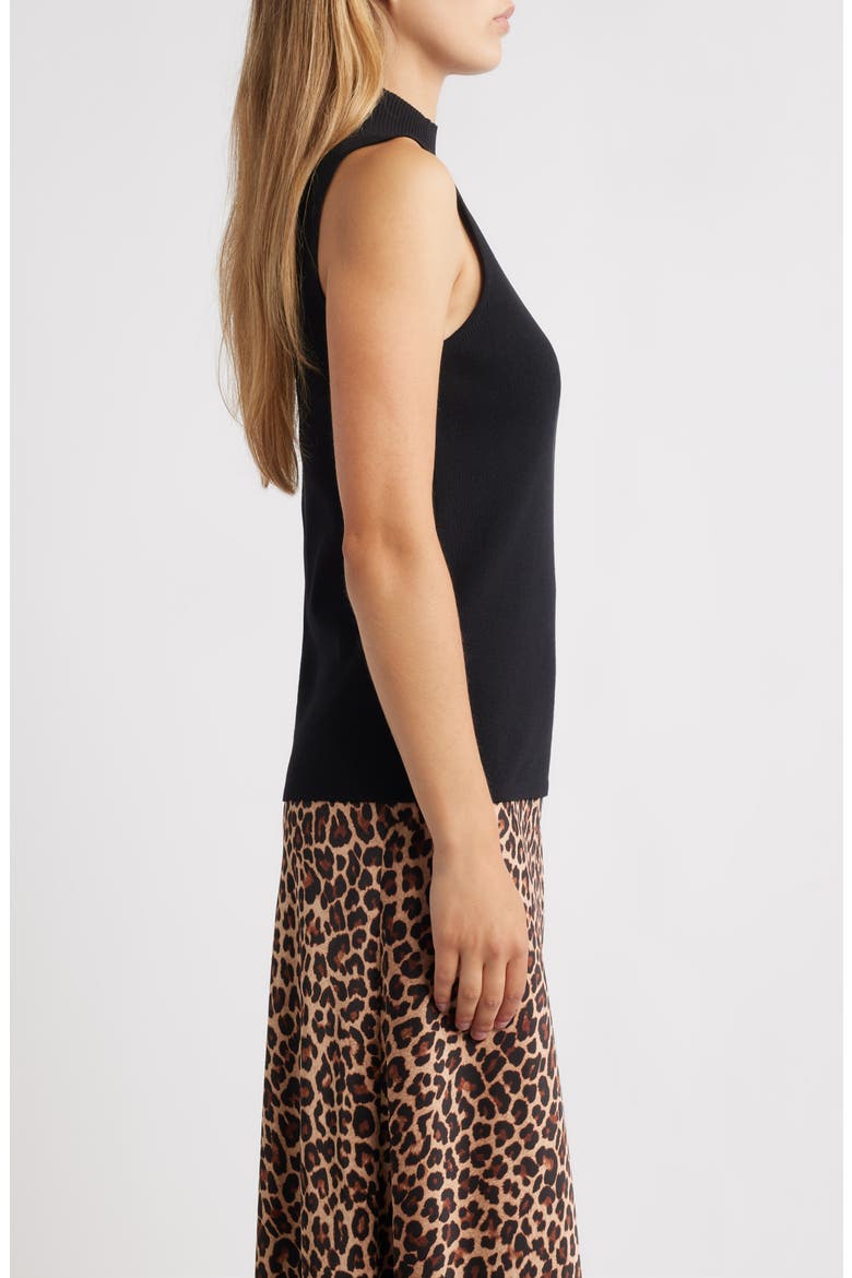 Sleeveless Mock Neck Sweater, Alternate, color, ANNE BLACK
