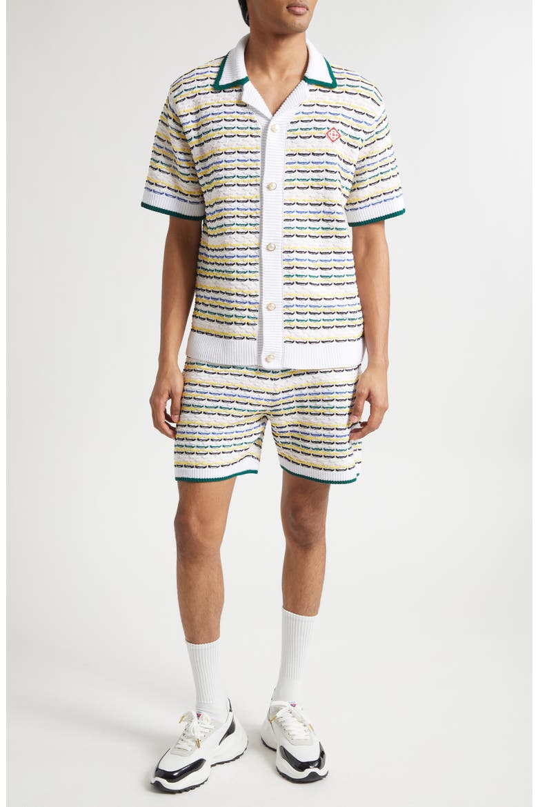 Cotton Tuck Stitch Sweater Shorts, Alternate, color, MULTI