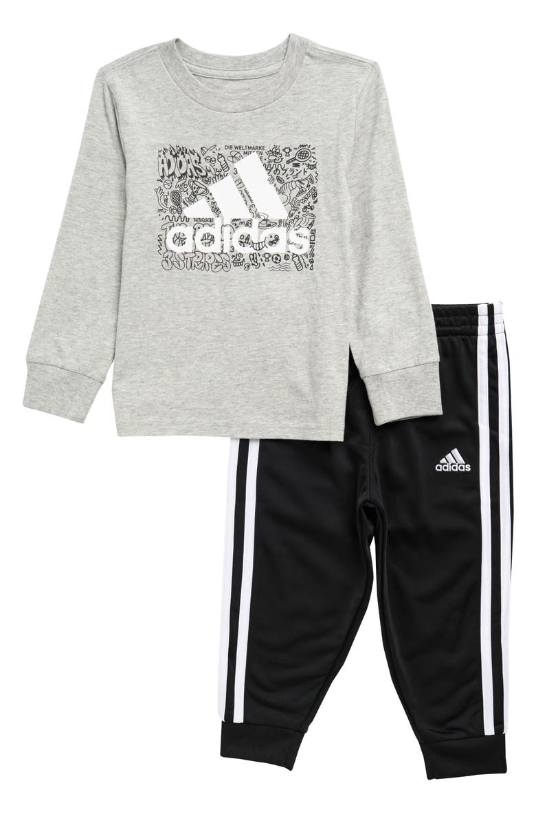 adidas Kids' Long Sleeve T-Shirt & Joggers Set, Main, color, 