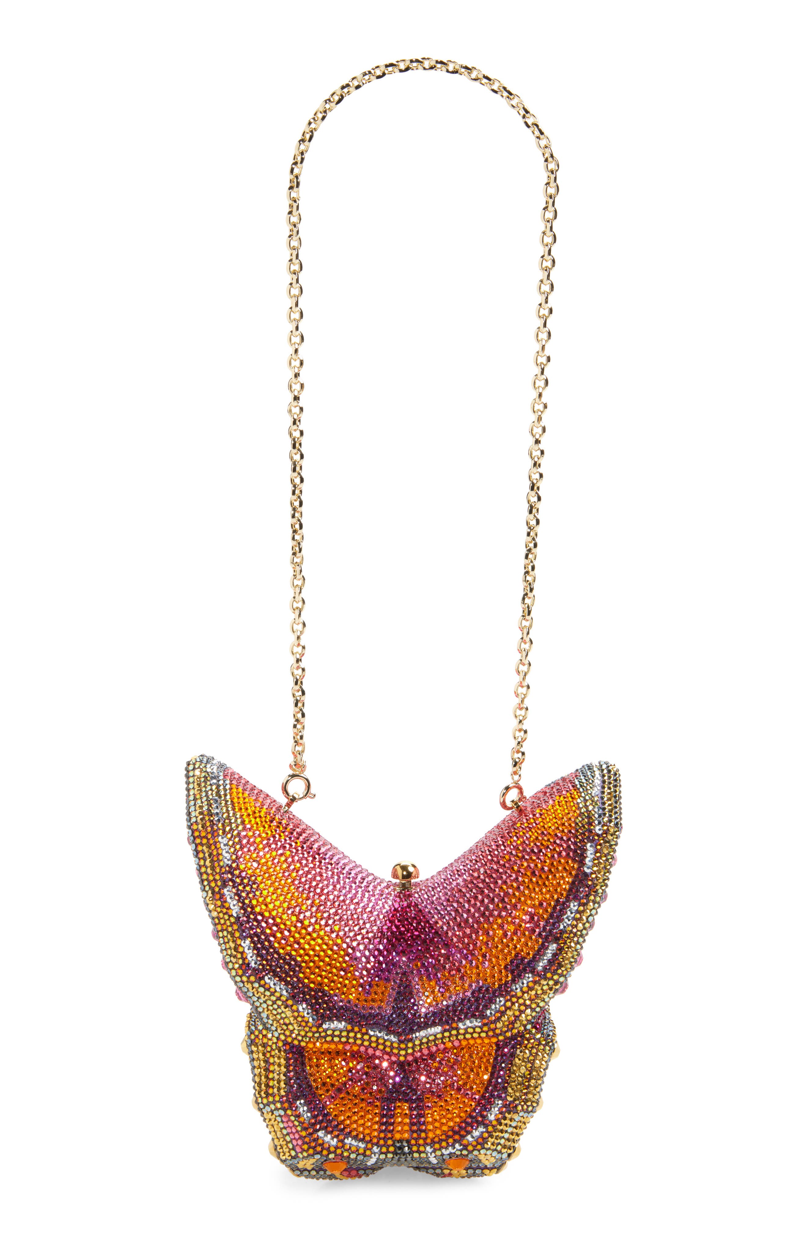 JUDITH LEIBER COUTURE Butterfly Crystal Clutch, Alternate, color, Champagne Multi