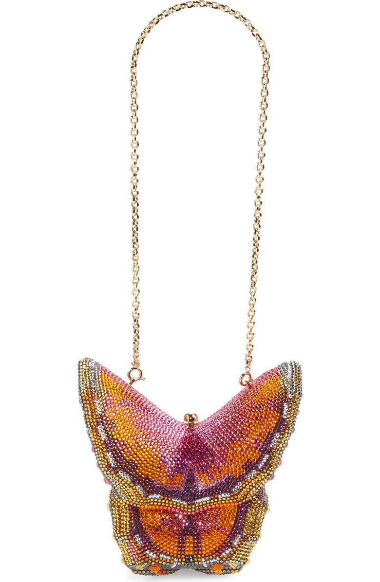 JUDITH LEIBER COUTURE Butterfly Crystal Clutch, Alternate, color, Champagne Multi