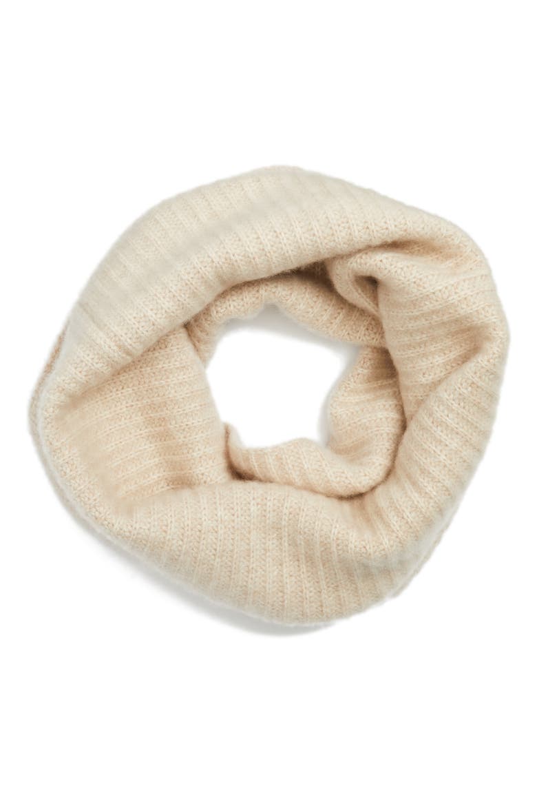 Cashmere Snood, Alternate, color, BEIGE OATMEAL HEATHER
