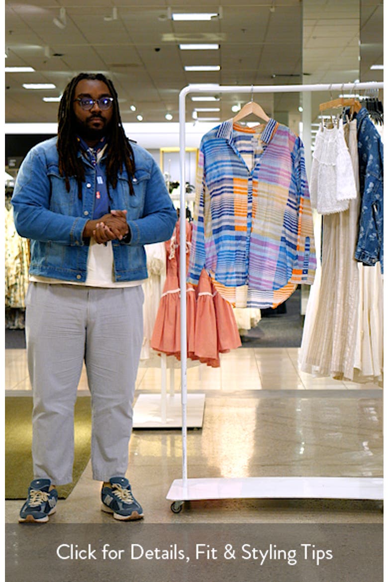 Sunset Stripe Cotton Button-Up Shirt video