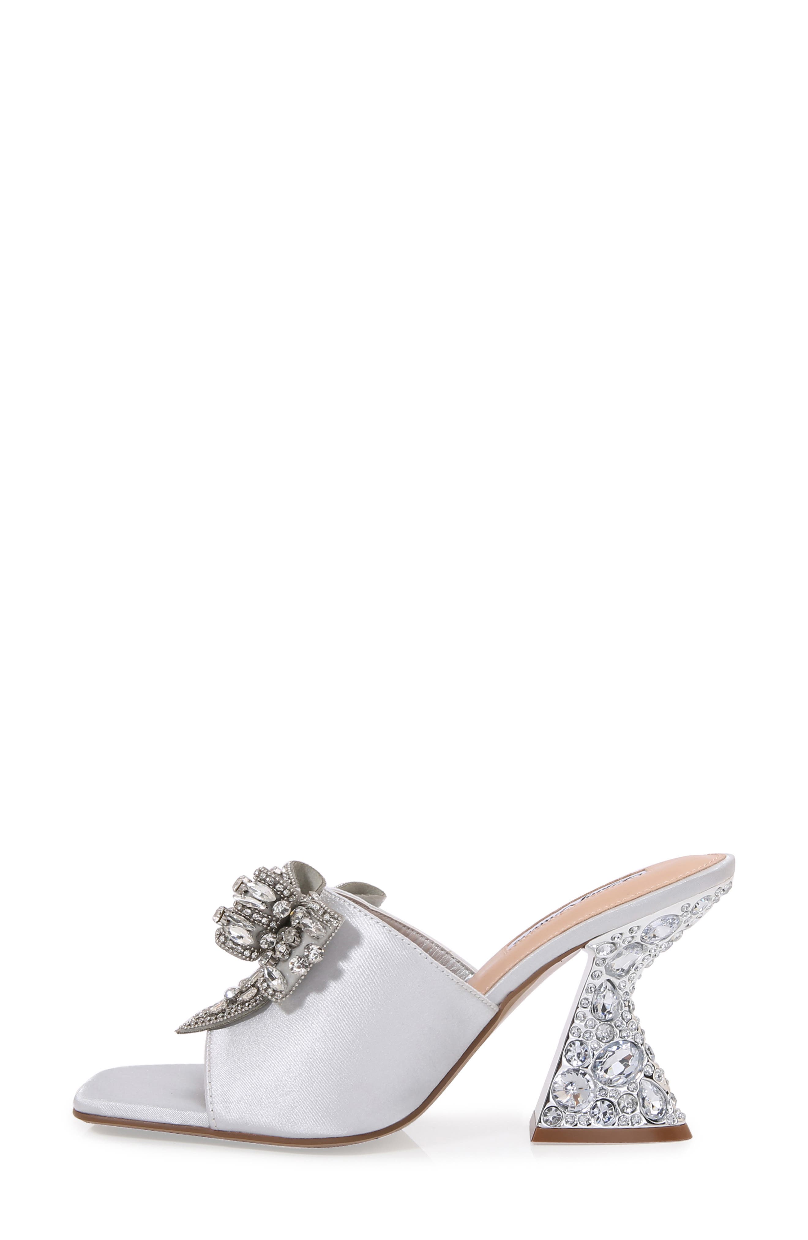 LADY COUTURE Spark Crystal Bow Mule, Alternate, color, Silver