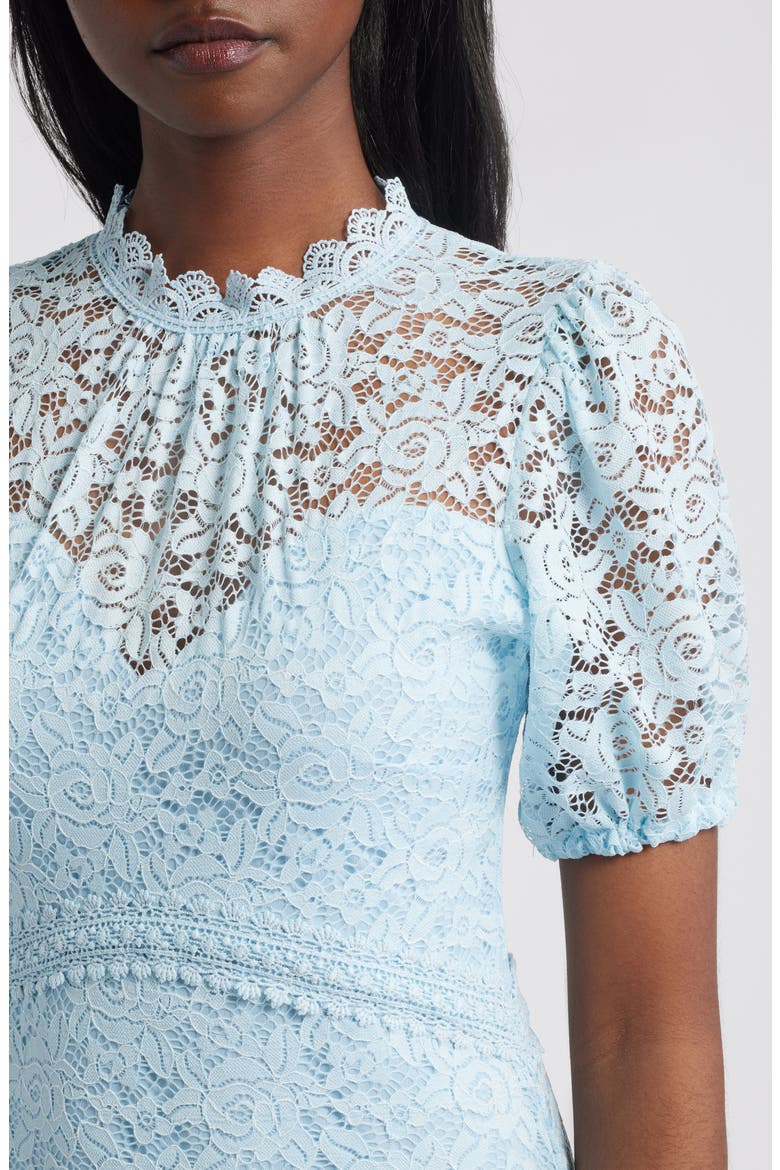 Puff Sleeve Lace Minidress, Alternate, color, BLUE