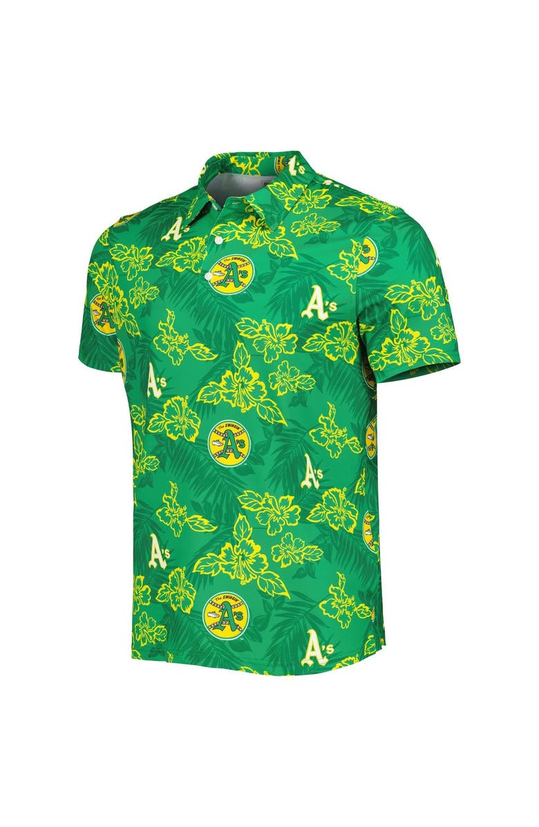 Reyn Spooner Men's Reyn Spooner Green Oakland Athletics Cooperstown Collection Puamana Print Polo, Alternate, color, Green