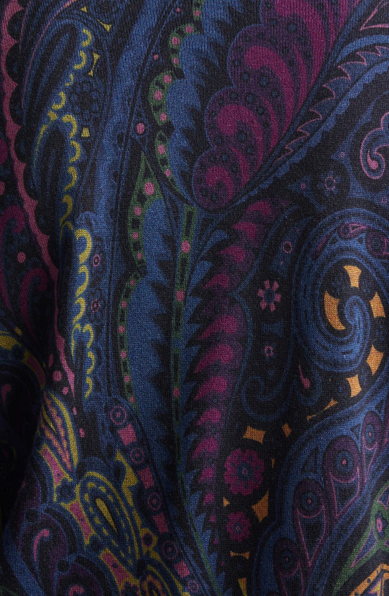 Etro Paisley Silk & Cashmere Cardigan, Alternate, color, Print On Blue Base