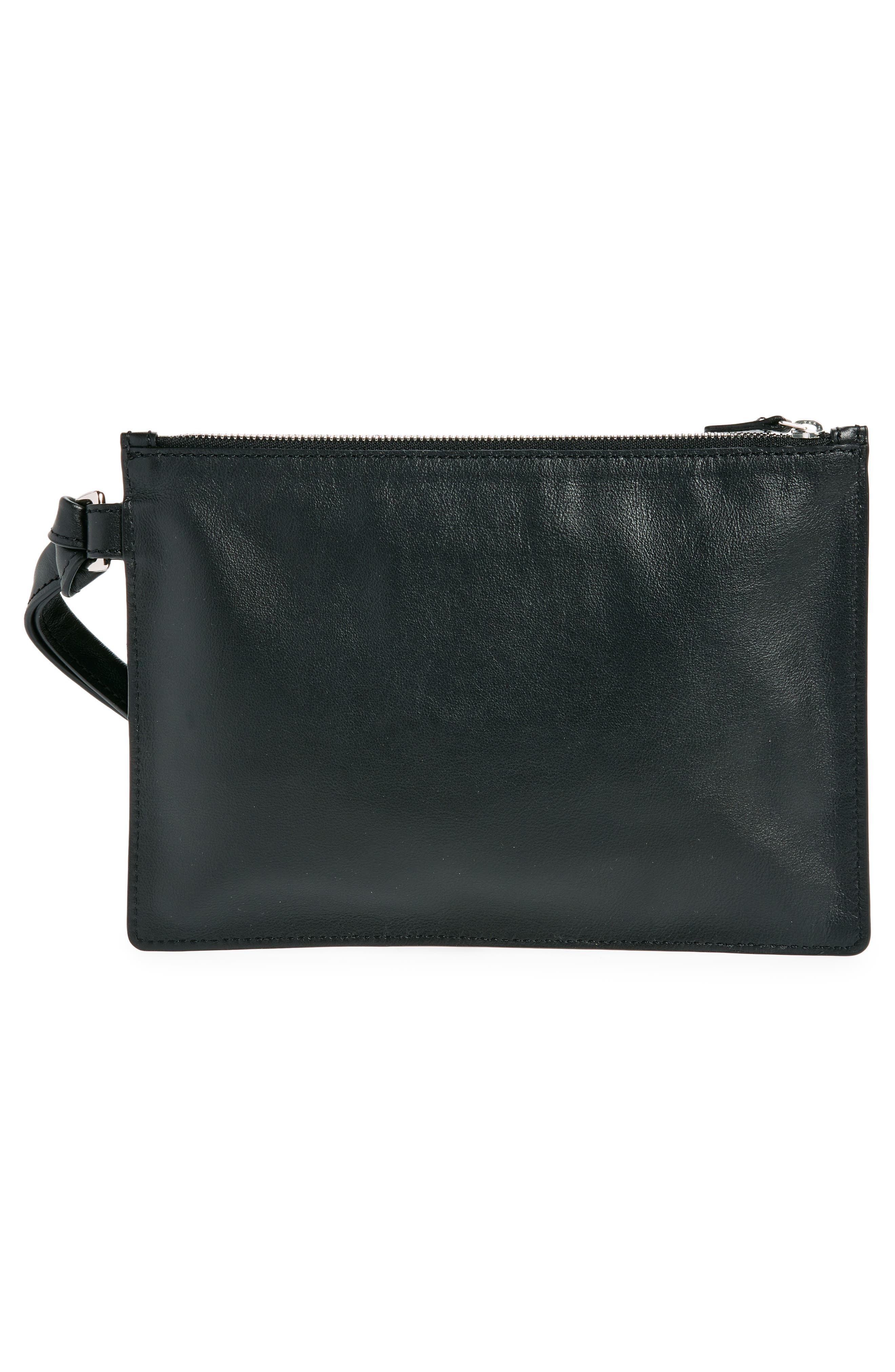 Lié Studio The Charlie Leather Clutch, Alternate, color, Solid Black