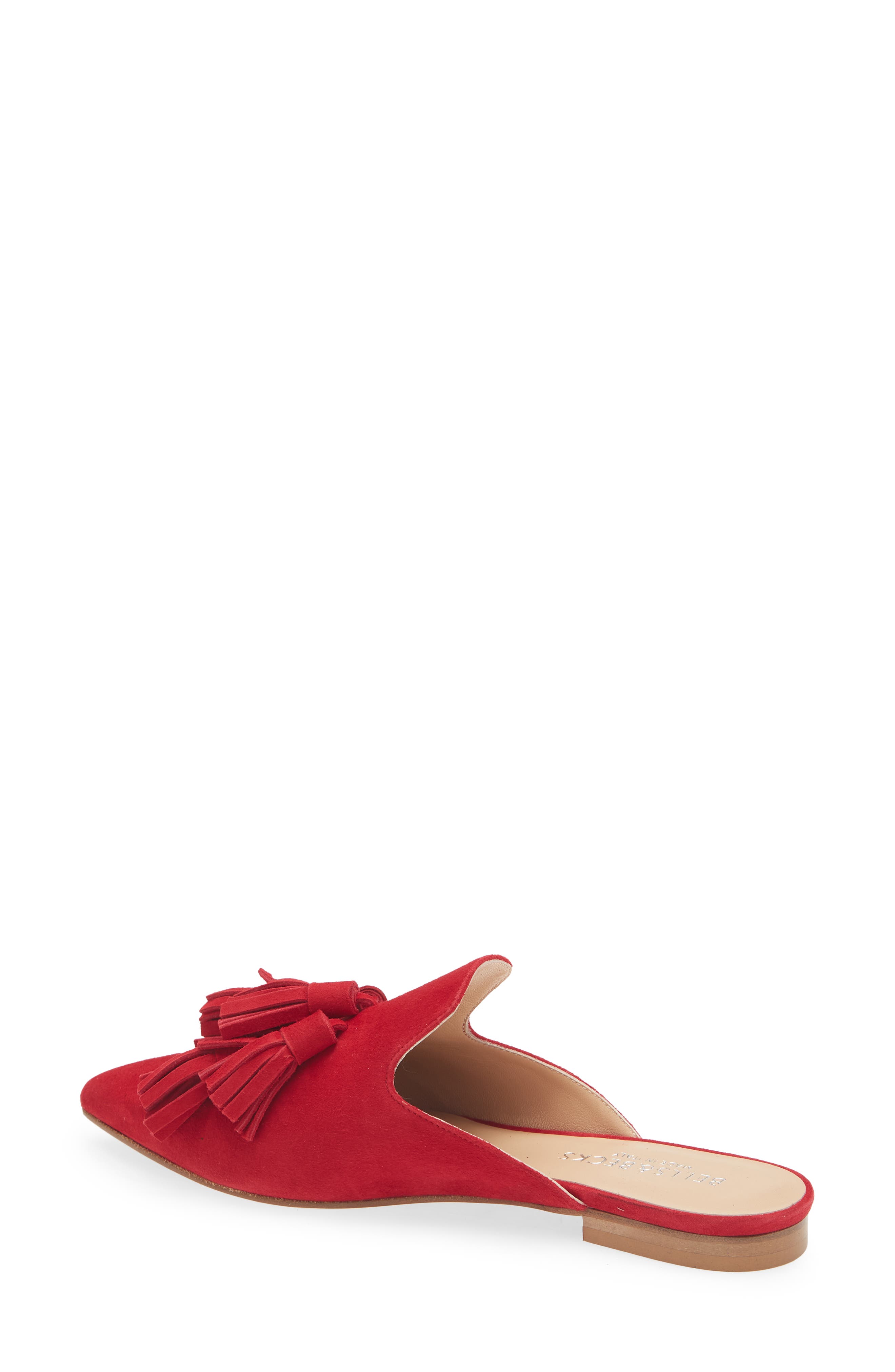 Mirella Pointy Toe Tassel Mule, Alternate, color, RED