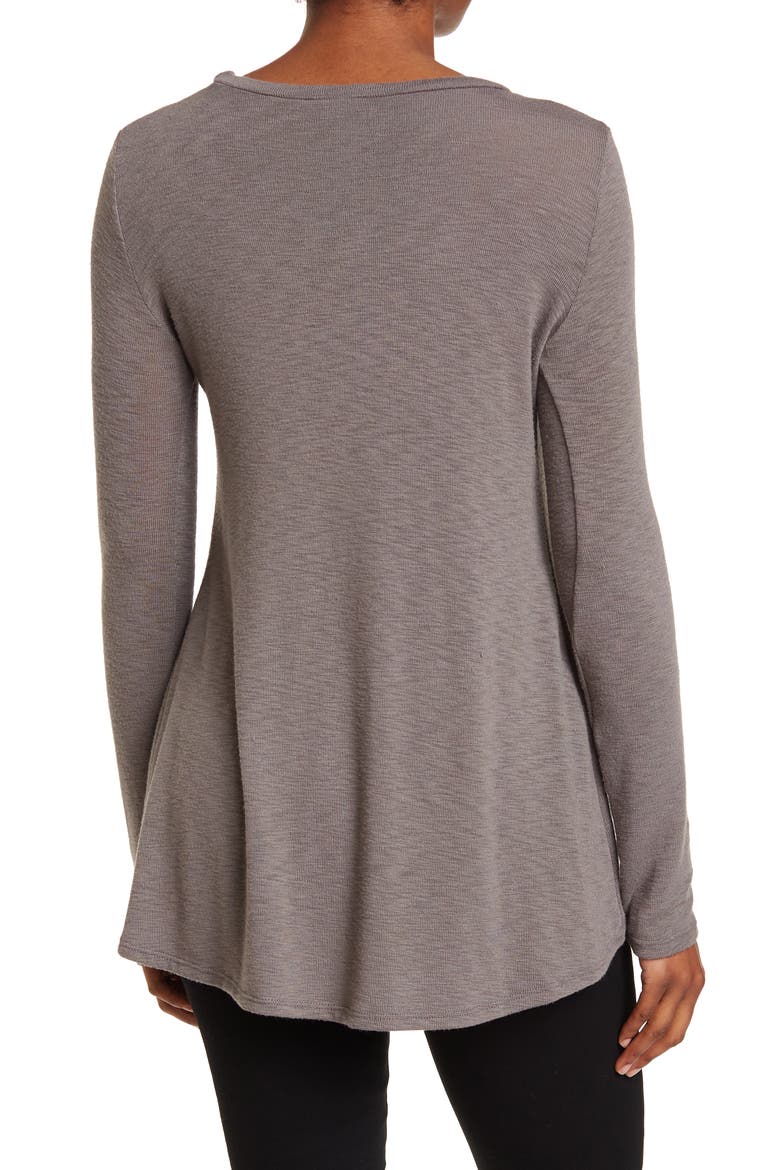 Long Sleeve Cross Hem Shirt, Alternate, color, PALE ROSETTE
