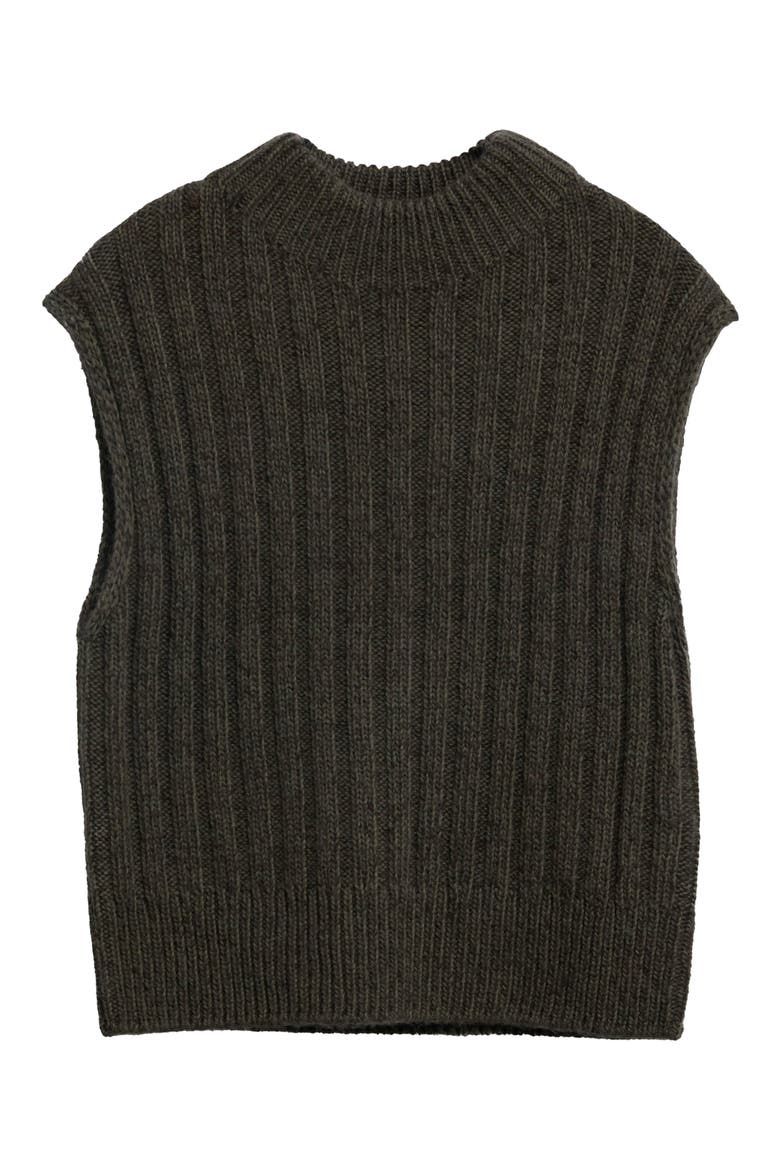 Anastasia Ribbed Sweater Vest, Alternate, color, OLIVE MULTI