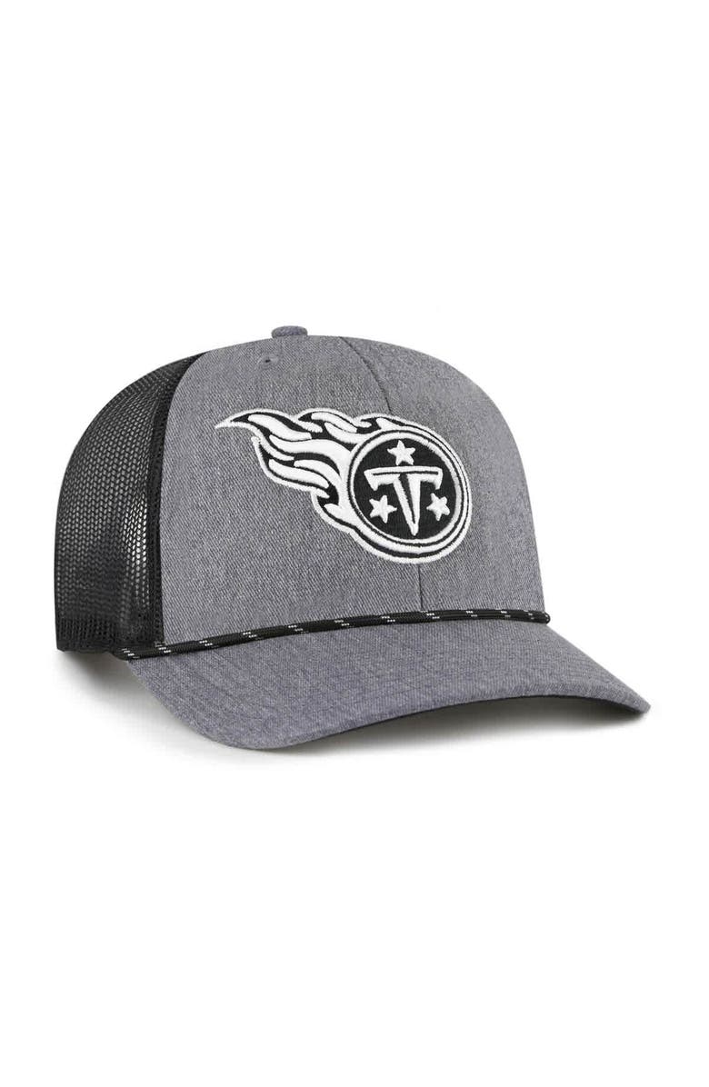 '47 Men's '47 Heather Charcoal Tennessee Titans Carbon Rope Trucker Adjustable Hat, Alternate, color, Heather Charcoal