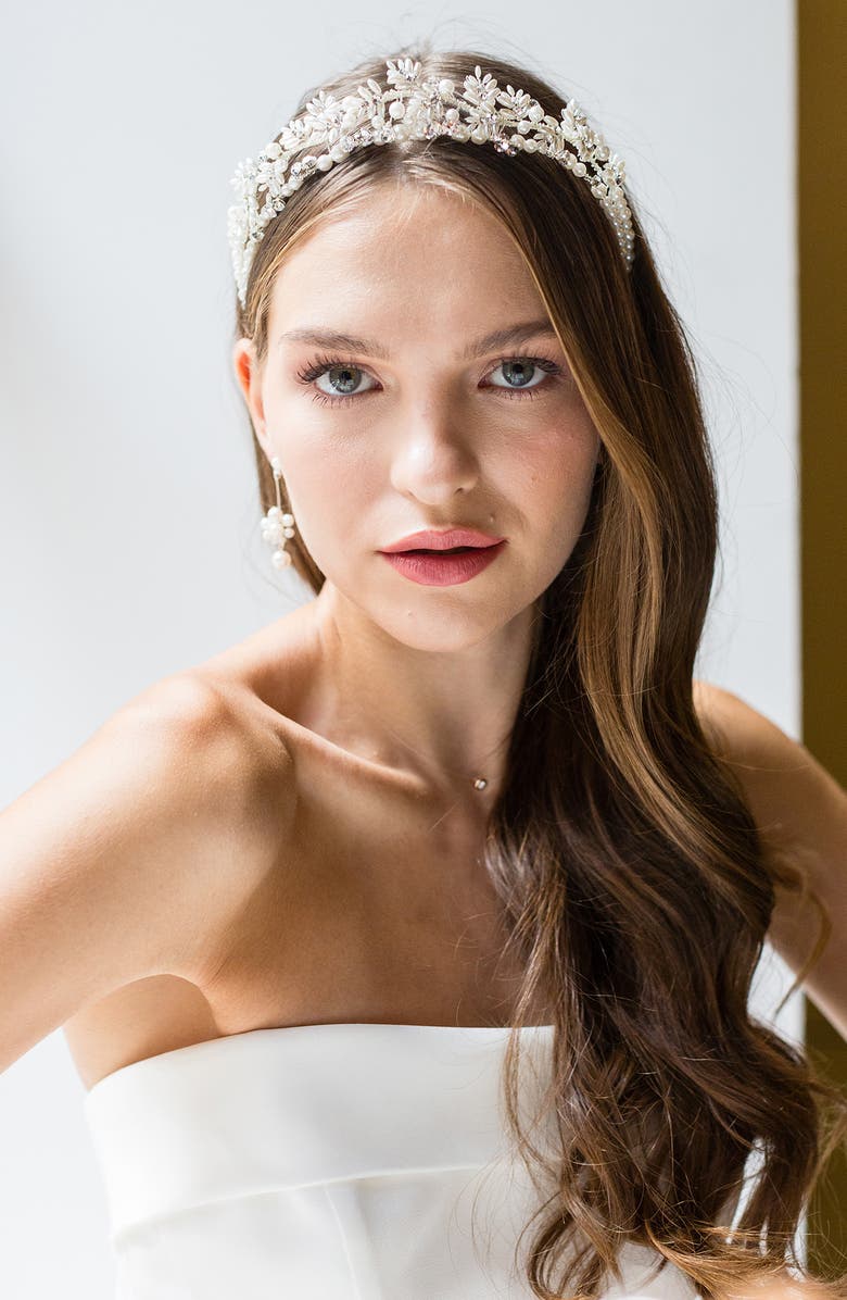 Brides & Hairpins Iriyah Crystal & Freshwater Pearl Crown, Alternate, color,