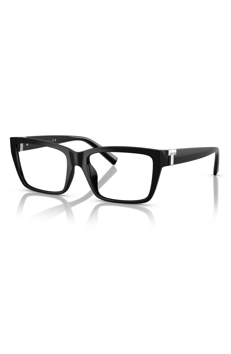 Tiffany & Co. 54mm Pillow Optical Glasses, Alternate, color, Black