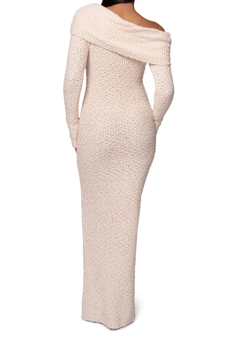 Olivea Bouclé Long Sleeve Off the Shoulder Sweater Dress, Alternate, color, CREAM