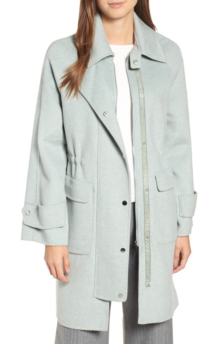 Badgley Mischka Collection Badgley Mischka Double Face Wool Blend Coat, Main, color, 