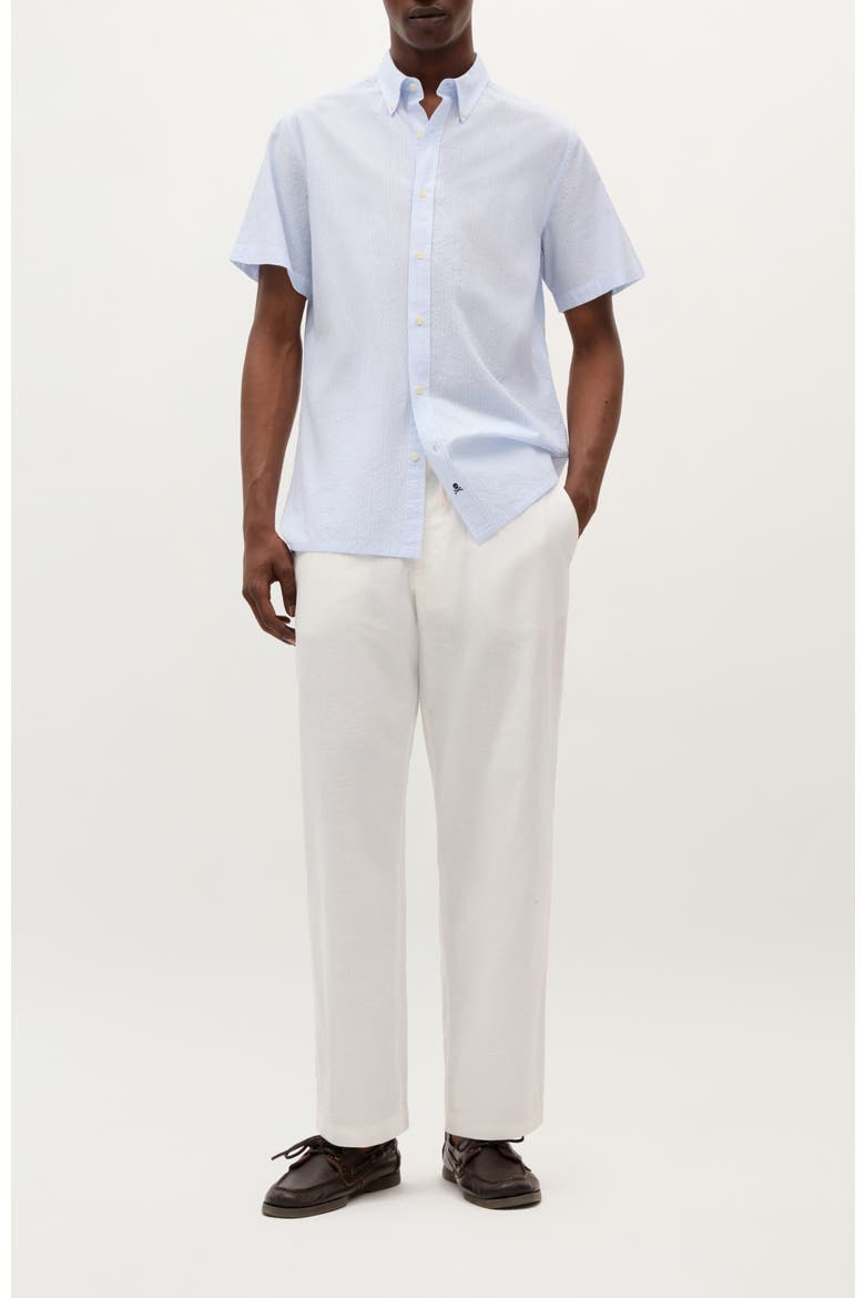 Seersucker Resort Bd Shirt, Alternate, color, Blue White Stripes