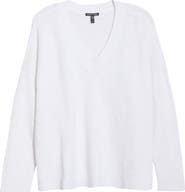 Eileen Fisher Organic Linen & Organic Cotton V-Neck Sweater