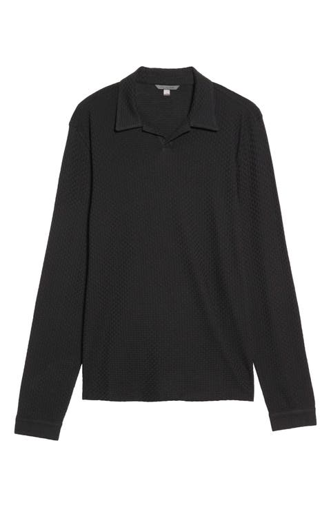 Zack Basket Stitch Long Sleeve Polo