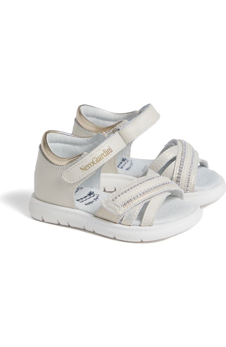 NeroGiardini Sporty Sandal, Main, color, Beige/ Gold