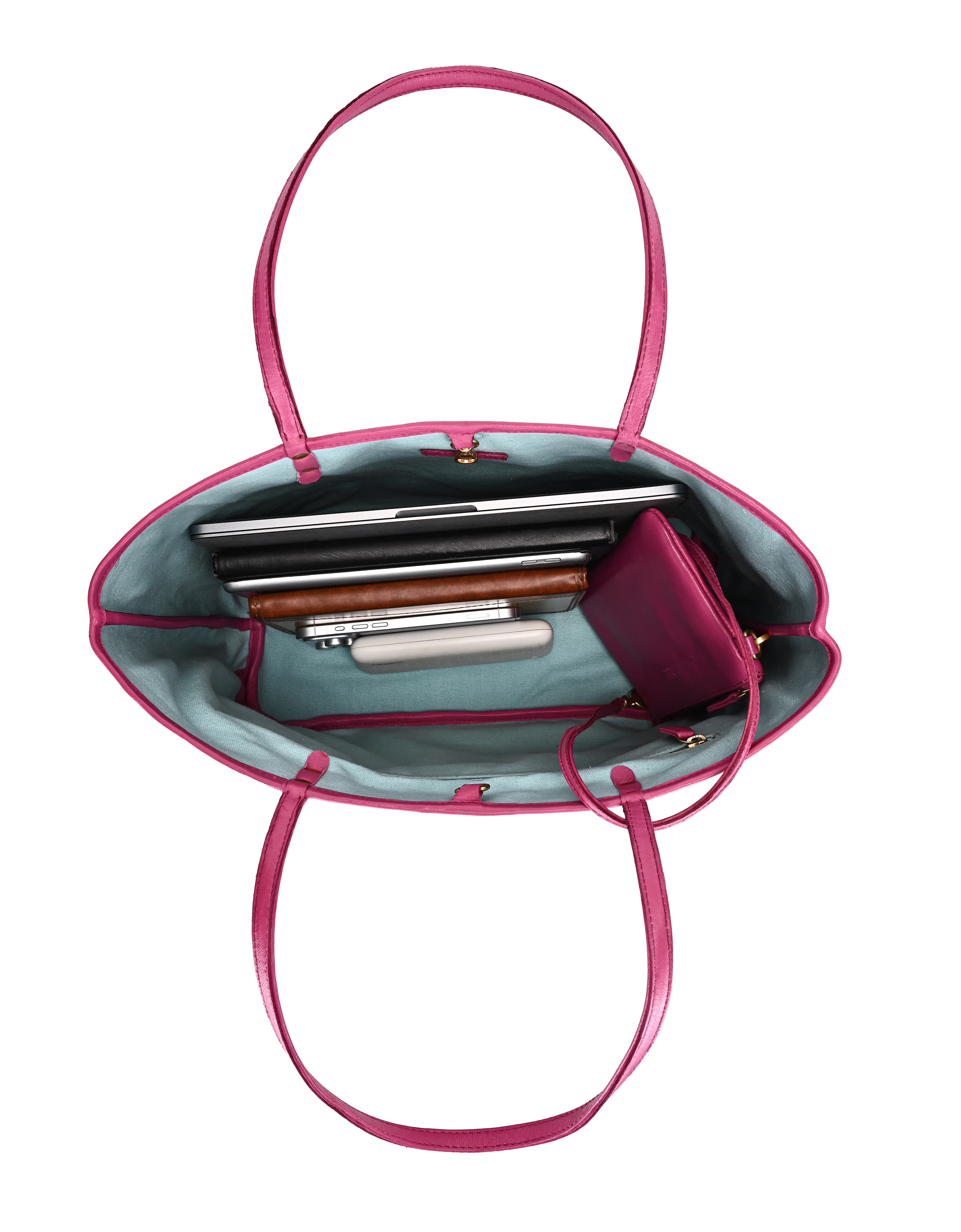 Camellia Medium Reversible Leather Tote, Alternate, color, Fuchsia