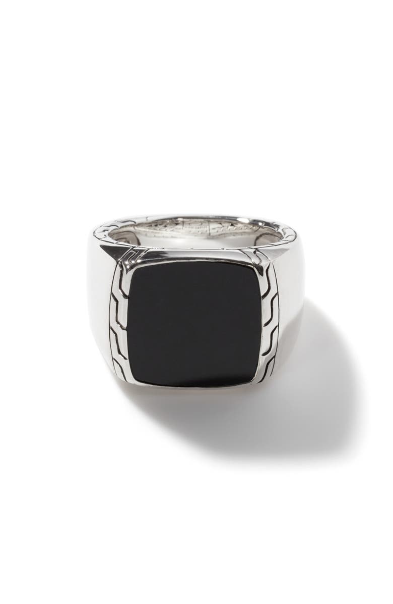 John Hardy Classic Chain Signet Ring, Main, color, 