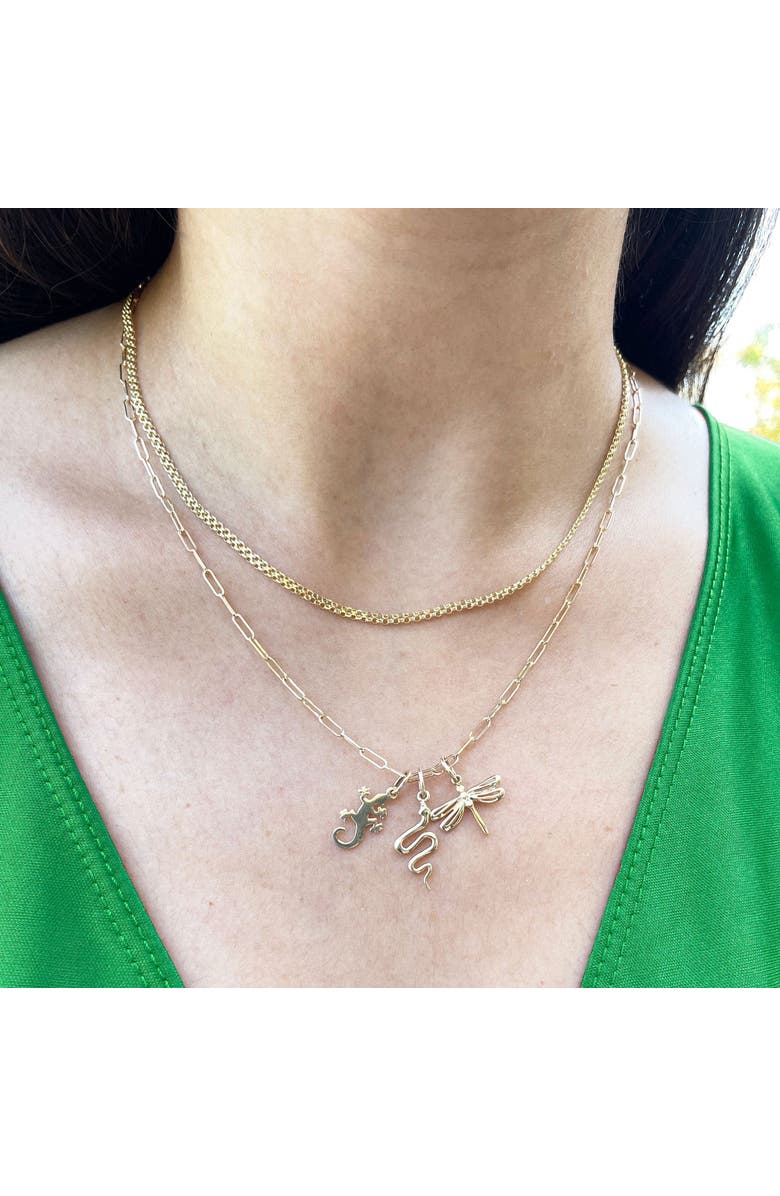 The Lovery Fine Jewelry Mini Gold Lizard Charm, Alternate, color, Yellow Gold