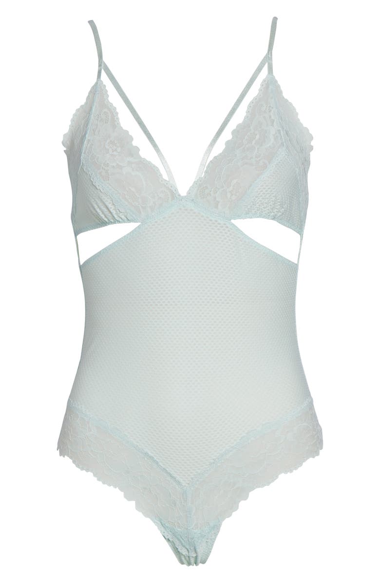 Chelsea28 Kiss Kiss Thong Teddy, Alternate, color, Teal Surf