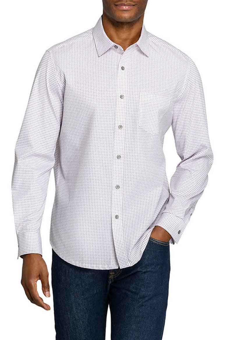 Abstract Dot Cotton Shirt, Main, color, WHITE/ WINE