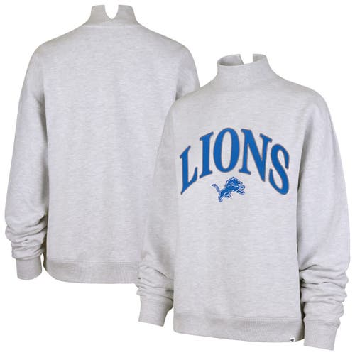 47 Brand '47 Heather Gray Detroit Lions Vantage Mock Neck Pullover Sweatshirt