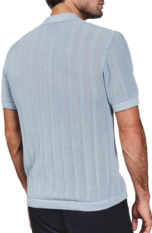 7 Diamonds Kellan Knit Short Sleeve Button-up Shirt In Blue